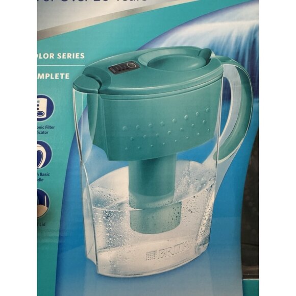 Brita 6-cup Space Saver Water Pitcher with Cartridge - Teal New in box unopened - Picture 3 of 10